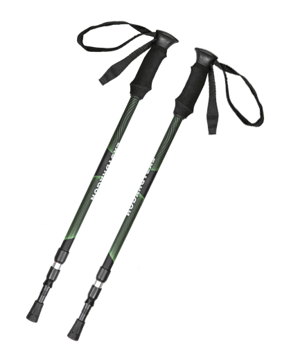 供应多功能铝合金EVA手柄铝质登山杖3节扭锁碳质登山杖