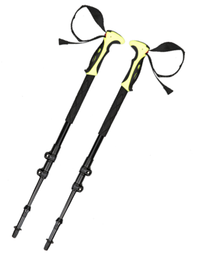 供应多功能铝合金轻碳塑料手柄速度锁定可折叠登山杖定制OEM远足登山杖